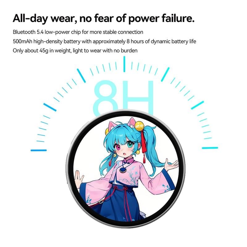 Digital Badge Photo Video GIF Display Screen Pins Pixel Touchscreen Lightweight 500mAh