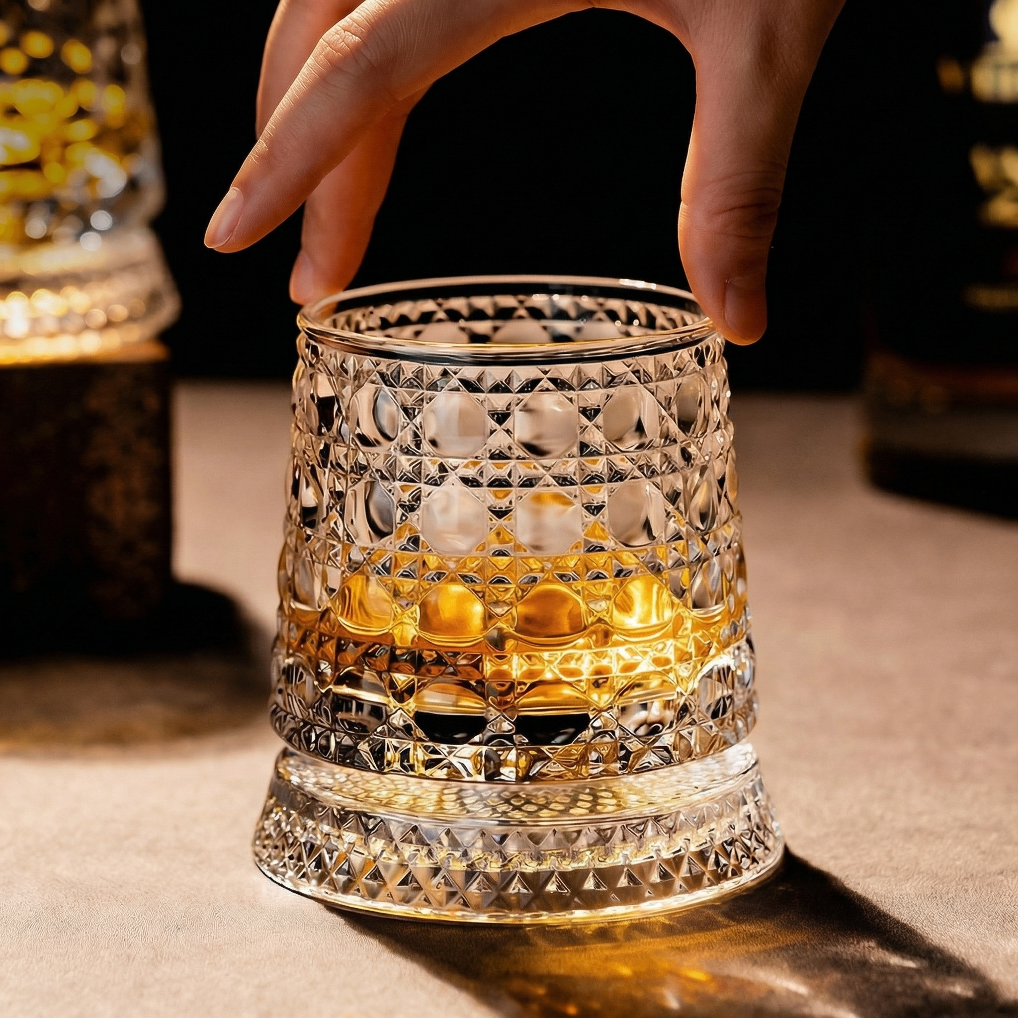 Rotating Whiskey Glass