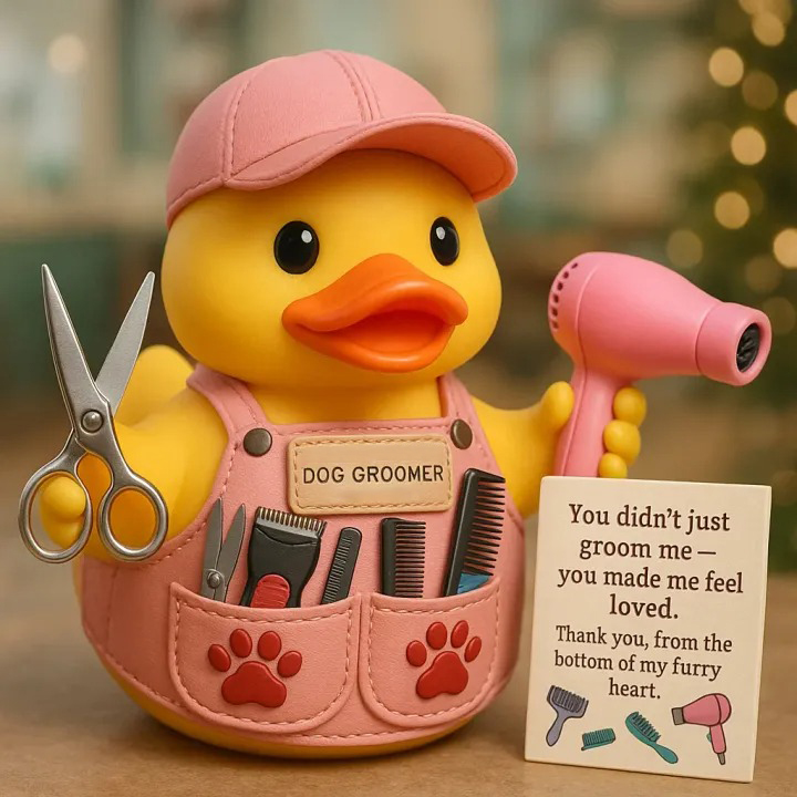 Dog Groomer Resin Duck
