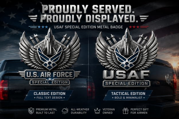 Premium USAF Chrome Emblem – Air Force Vehicle Badge