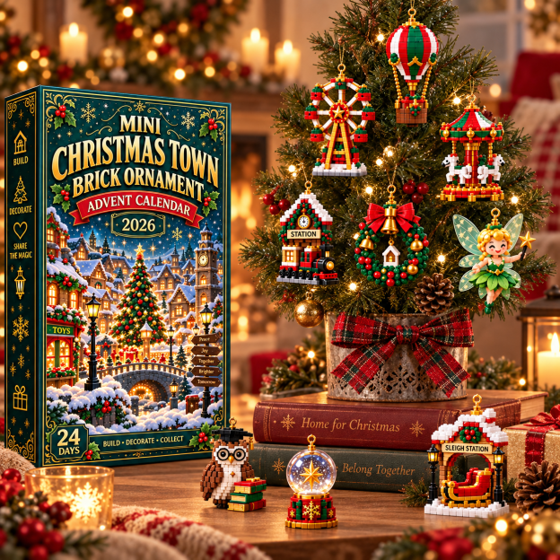⏳ Last day 70% OFF – 🎄 Mini Christmas Town Brick Ornament Advent Calendar