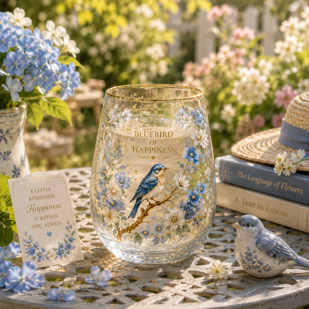 🕊️ BLUEBIRD OF HAPPINESS Glass Cup