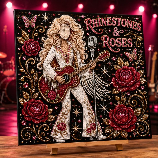 🎤 Premium 3D Pearl Dolly Country Music Tribute Art Kit
