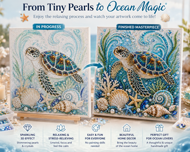 Last Day Promo: 70% OFF🎁The Perfect Ocean Lover Gift🌊 Ocean Theme Pearl Art DIY Kit