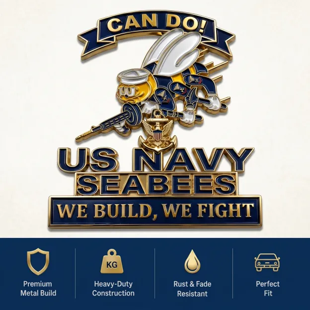 ⚓Last Day Promo: 49% OFF - 🐝US Navy Seabees Can Do! Car Emblem Metal Badge - ✈️Buy 2 Free Shipping Today!