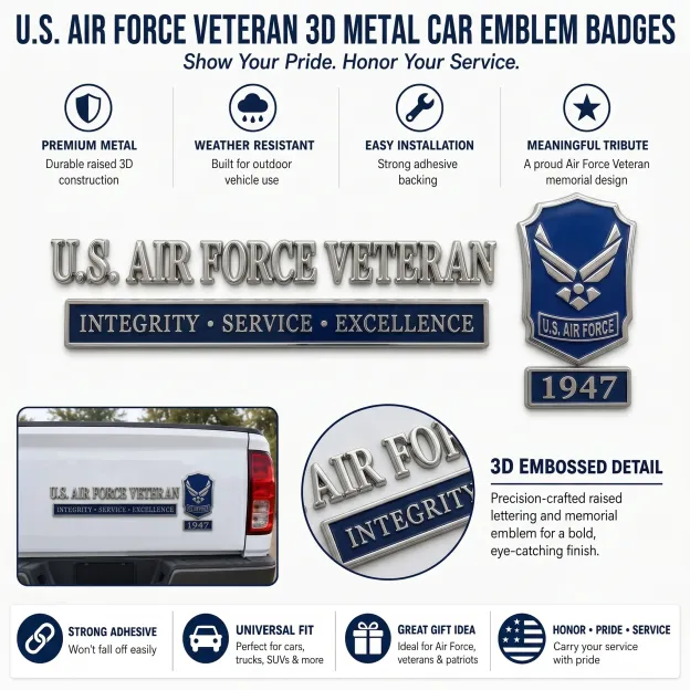 🇺🇸 Last Day Promo: 49% OFF -🎖️U.S. Military Veteran Car Emblem Metal Badge Collection