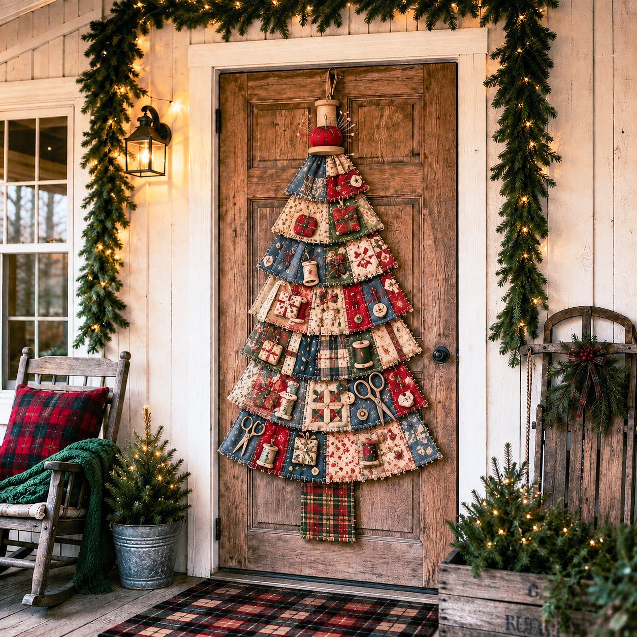 🎄DIY Oversized Patchwork Christmas Tree Door Hanging Kit