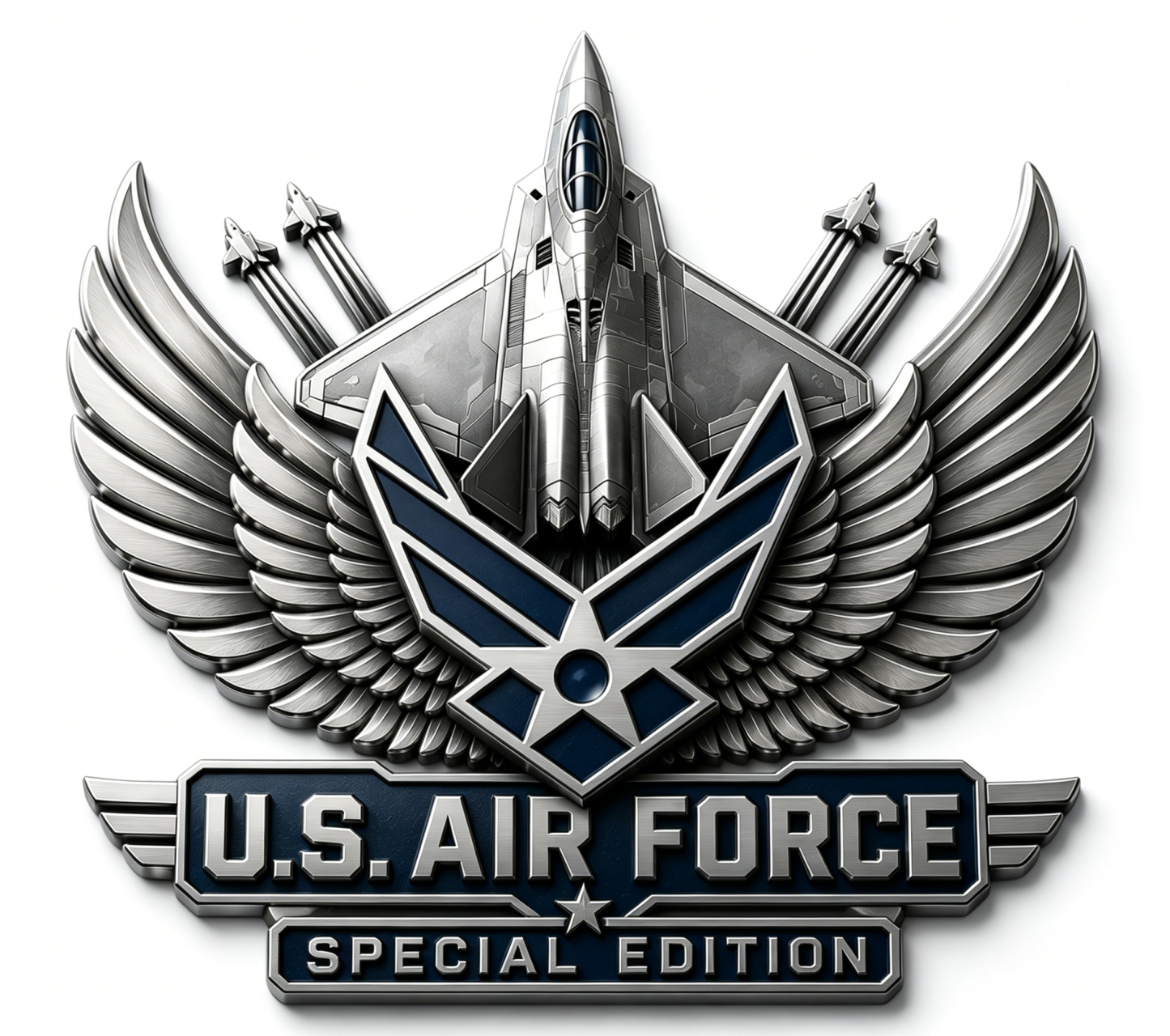 Premium USAF Chrome Emblem – Air Force Vehicle Badge