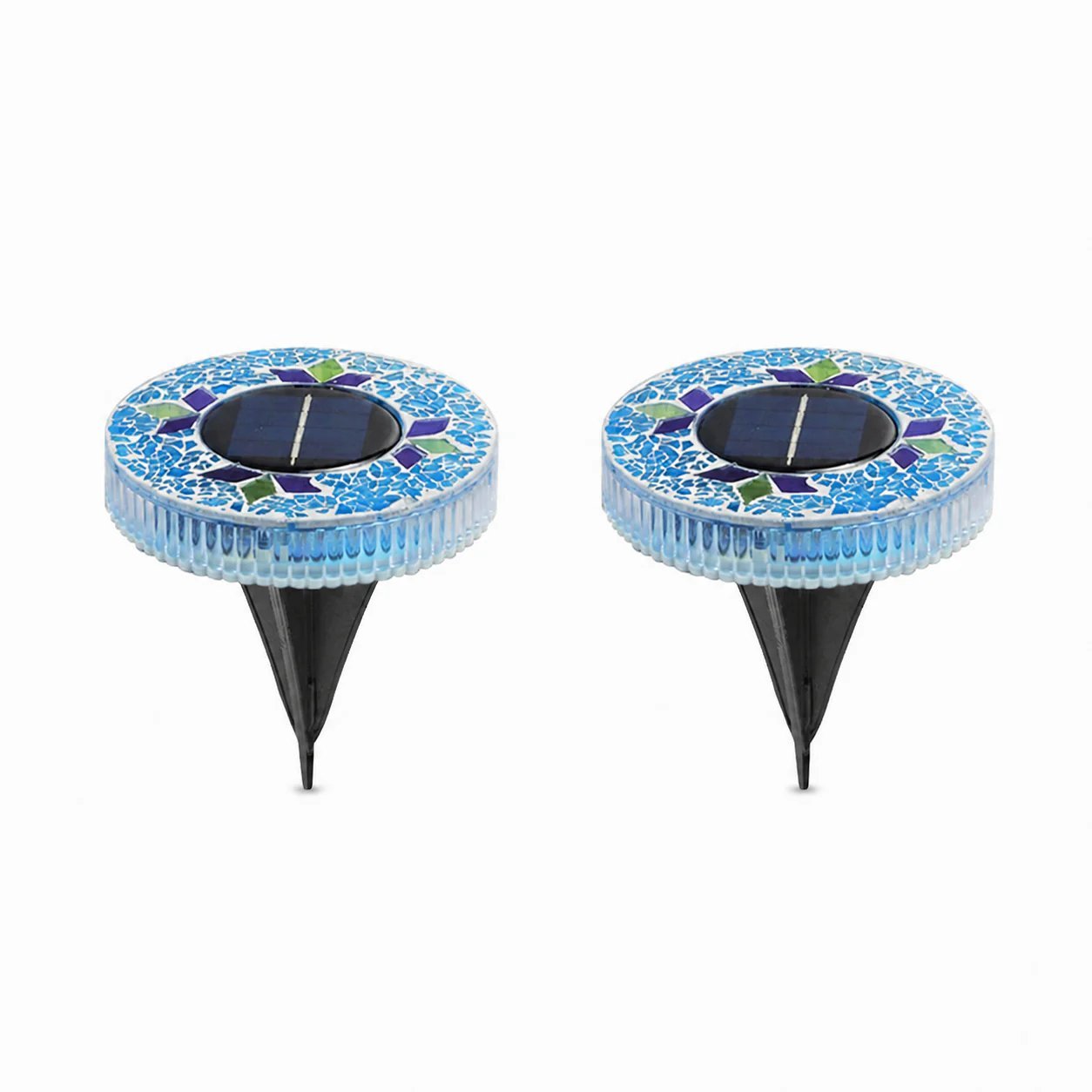 🛋️Solar Mosaic Disk Lights – Waterproof LED Pathway Lights with Auto On/Off