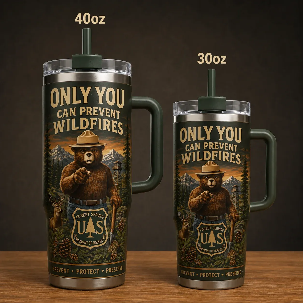 🇺🇸 Last Day Promo: 49% OFF - 🐻USFS Only You Can Prevent Wildfires Stainless Steel Tumbler🌲