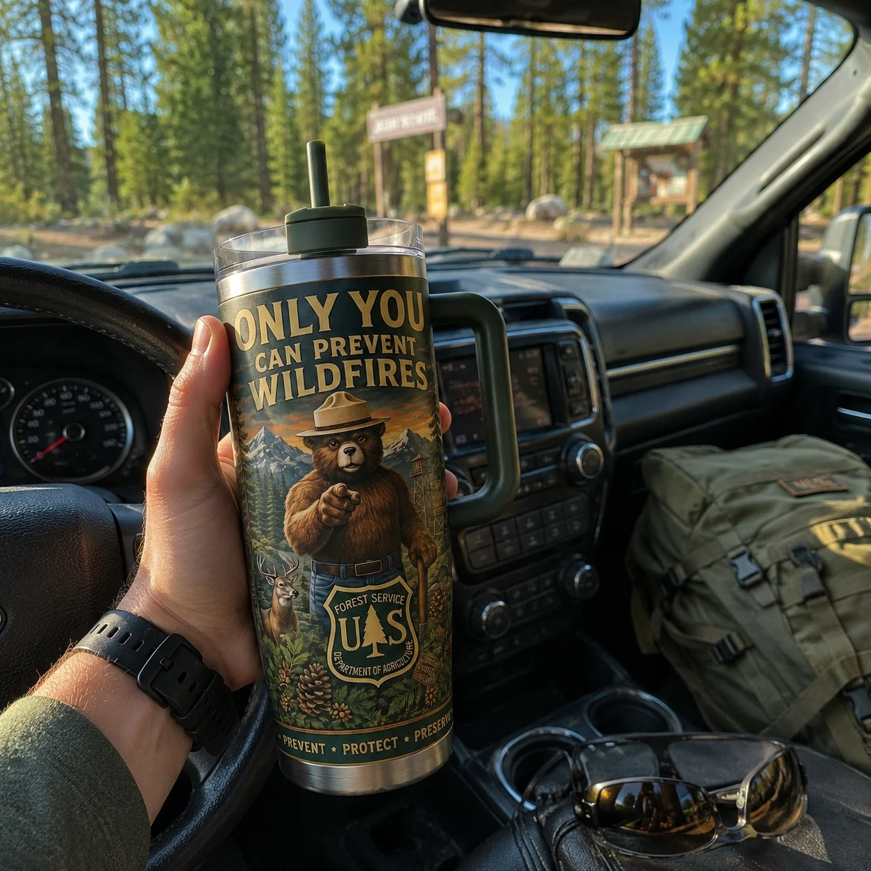 🇺🇸 Last Day Promo: 49% OFF - 🐻USFS Only You Can Prevent Wildfires Stainless Steel Tumbler🌲