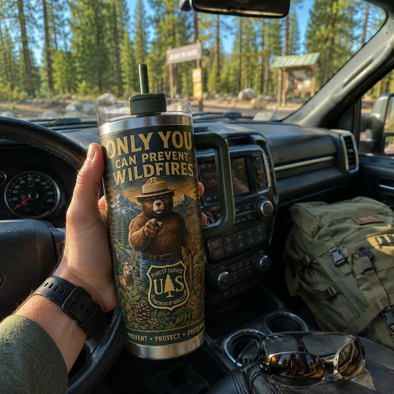 🇺🇸 Last Day Promo: 49% OFF - 🐻USFS Only You Can Prevent Wildfires Stainless Steel Tumbler🌲