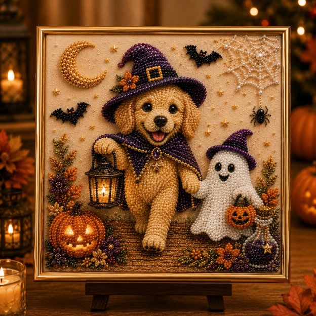Last Day Promo: 70% OFF🐶🎃 DIY Halloween Puppy Pearl Painting Kit