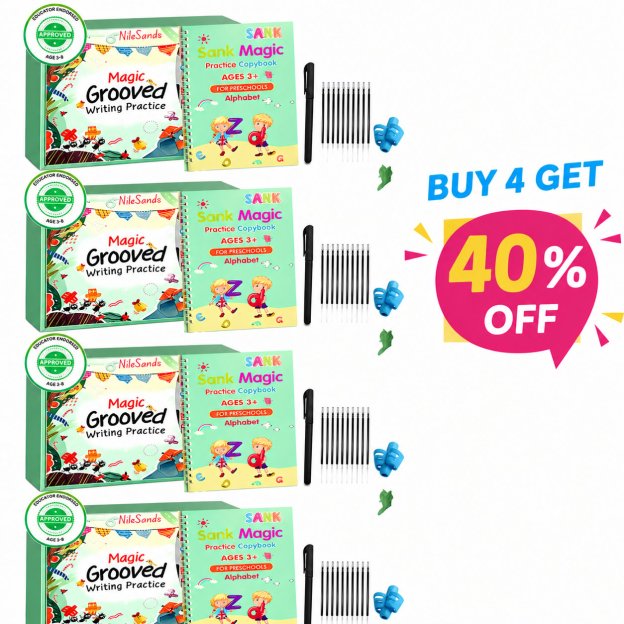 💥LAST DAY SALE 50%OFF💥📚MagicBook | Kids Practice Copybook Set (4Pcs/Set)