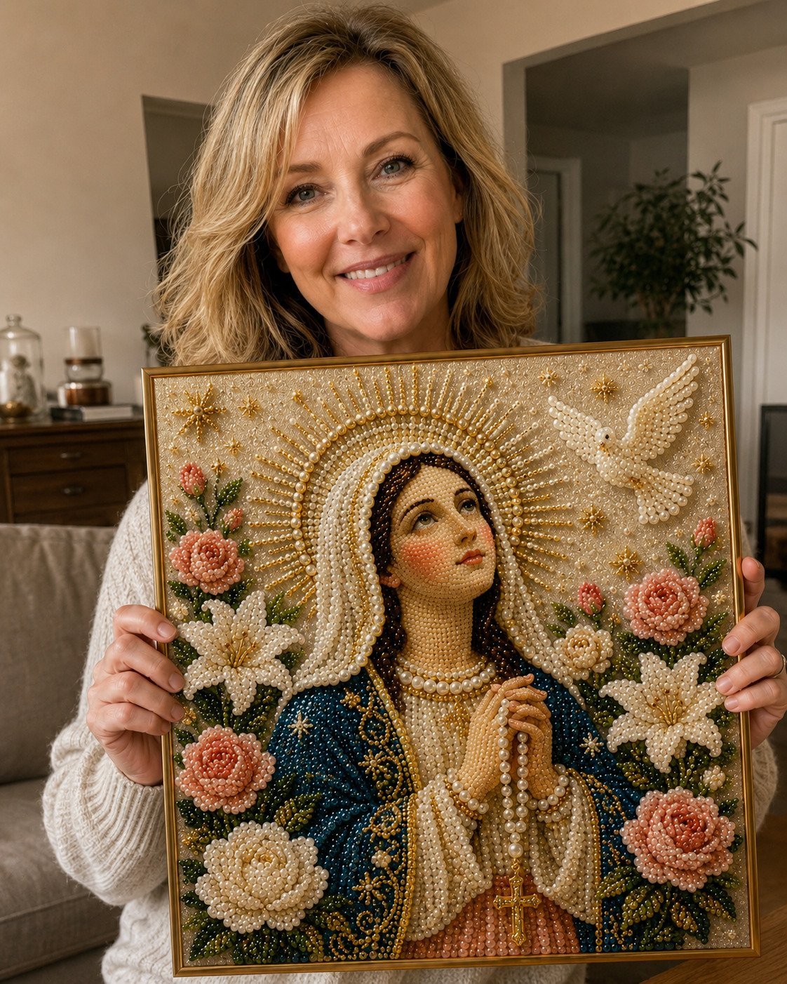 Last Day Promo: 70% OFF🙏 Divine Pearl Bead Virgin Mary Icon – A Peaceful DIY Faith Art Gift ✨