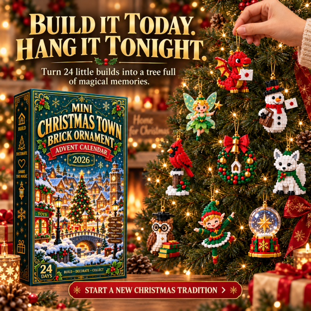 ⏳ Last day 70% OFF – 🎄 Mini Christmas Town Brick Ornament Advent Calendar