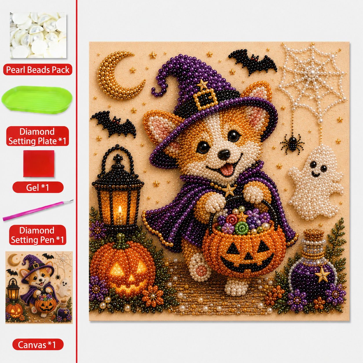 Last Day Promo: 70% OFF🐶🎃 DIY Halloween Puppy Pearl Painting Kit