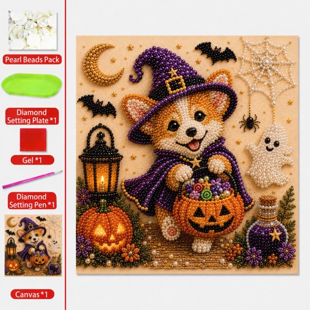 Last Day Promo: 70% OFF🐶🎃 DIY Halloween Puppy Pearl Painting Kit