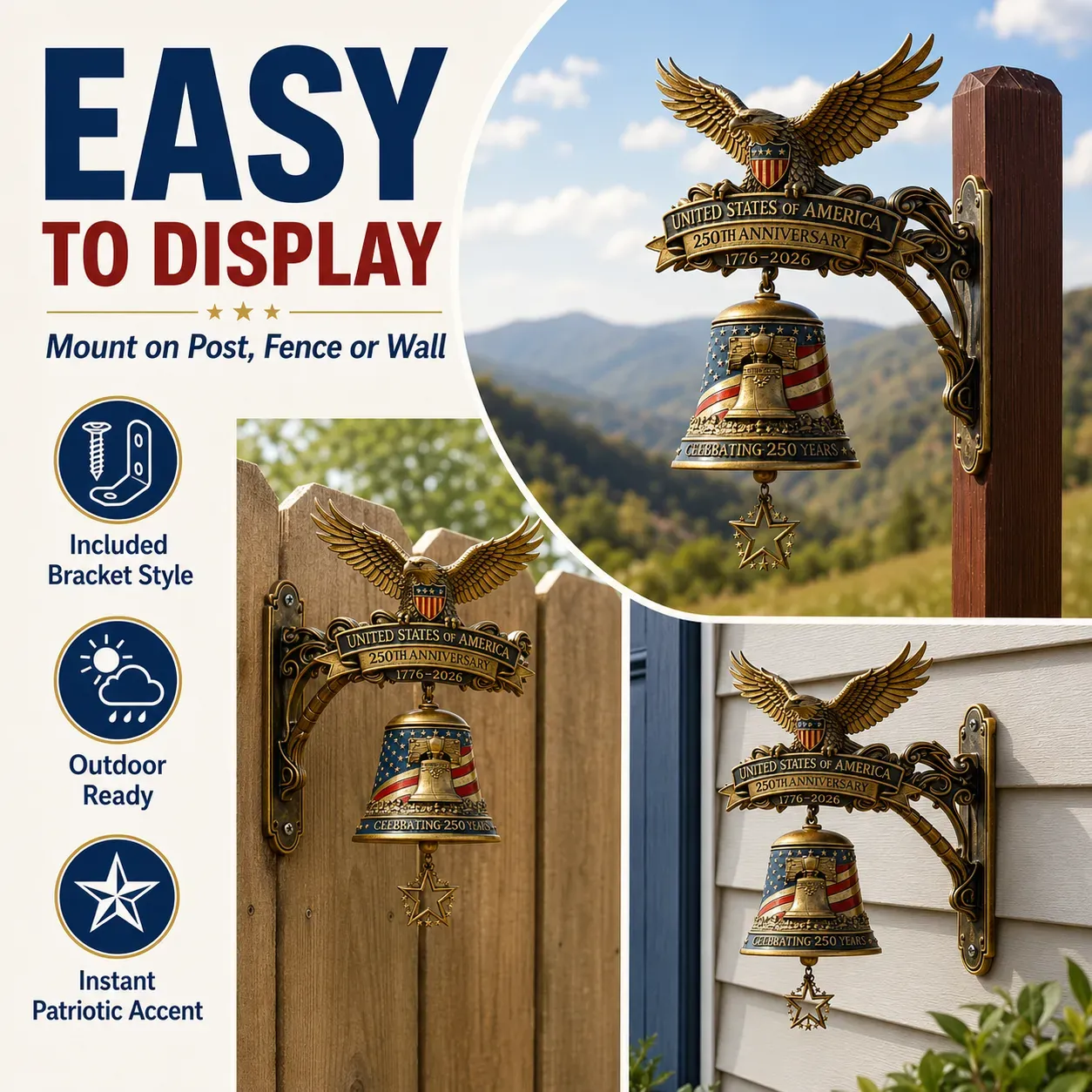 🔔🔔 Ring in the Semiquincentennial: 1776-2026 "Spirit of Liberty" Eagle Bell