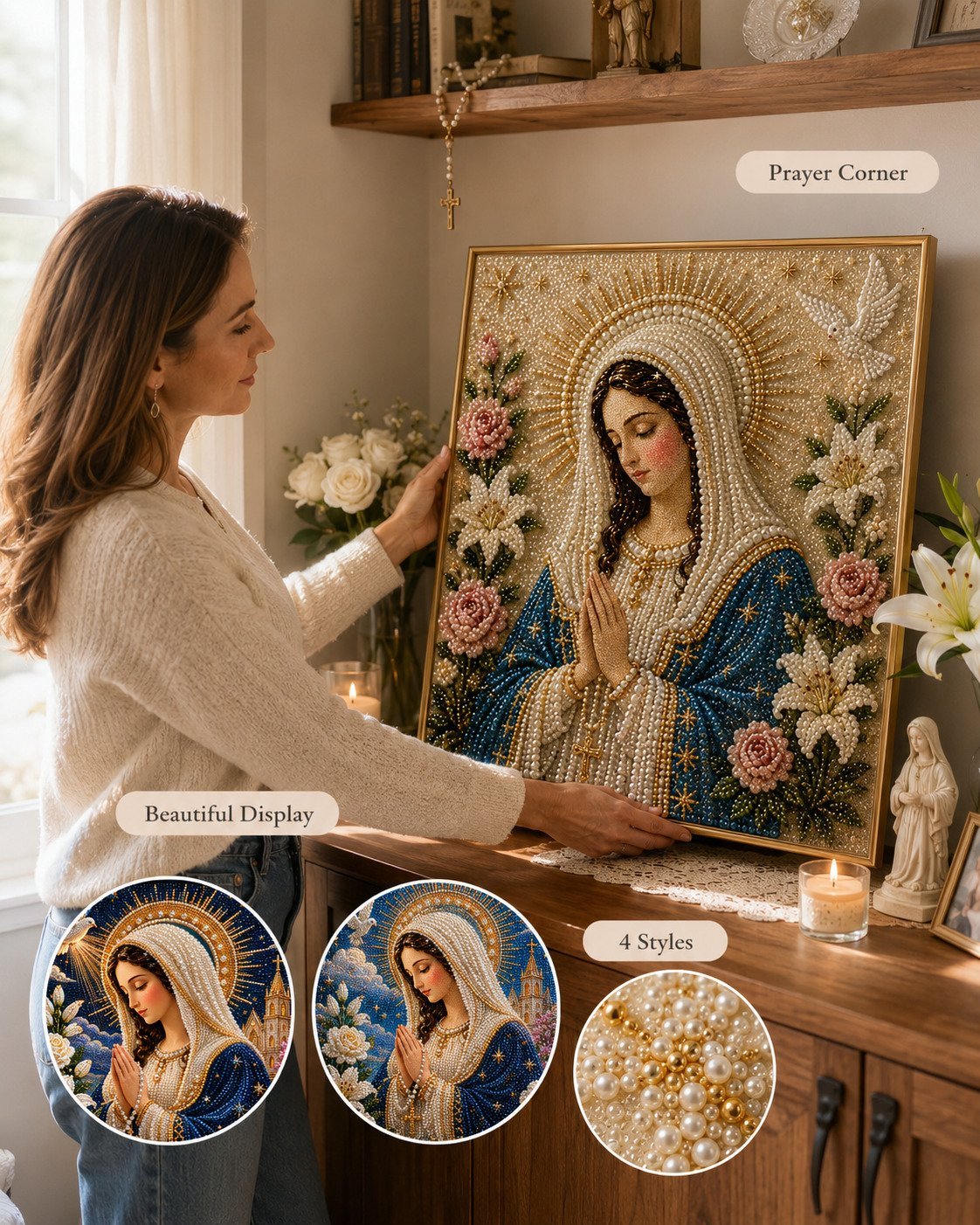 Last Day Promo: 70% OFF🙏 Divine Pearl Bead Virgin Mary Icon – A Peaceful DIY Faith Art Gift ✨