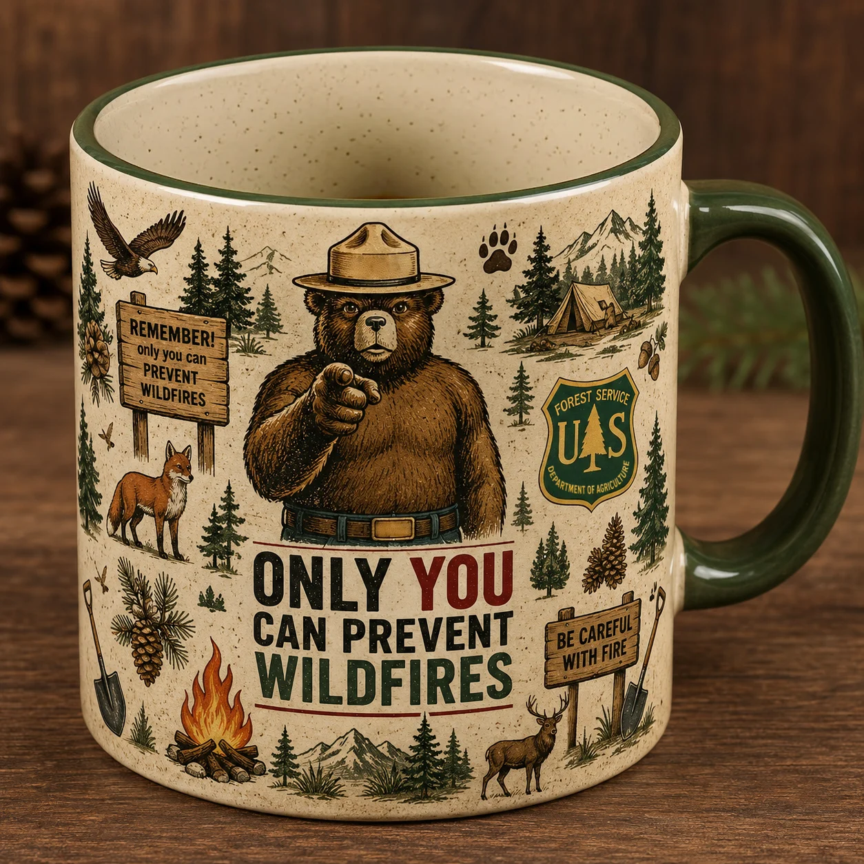 🇺🇸 Last Day Promo: 49% OFF - 🐻USFS Only You Can Prevent Wildfires Mug🌲