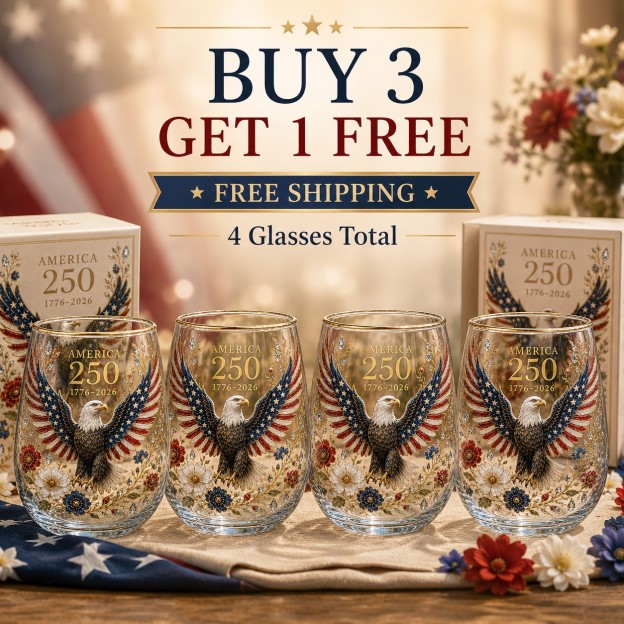 America 250 Eagle Glass Tumbler