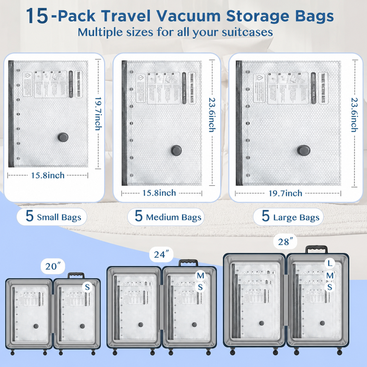 🎁 Mother's Day Sale 49% OFF - Cordless Travel Vacuum Storage Compression Bag Set