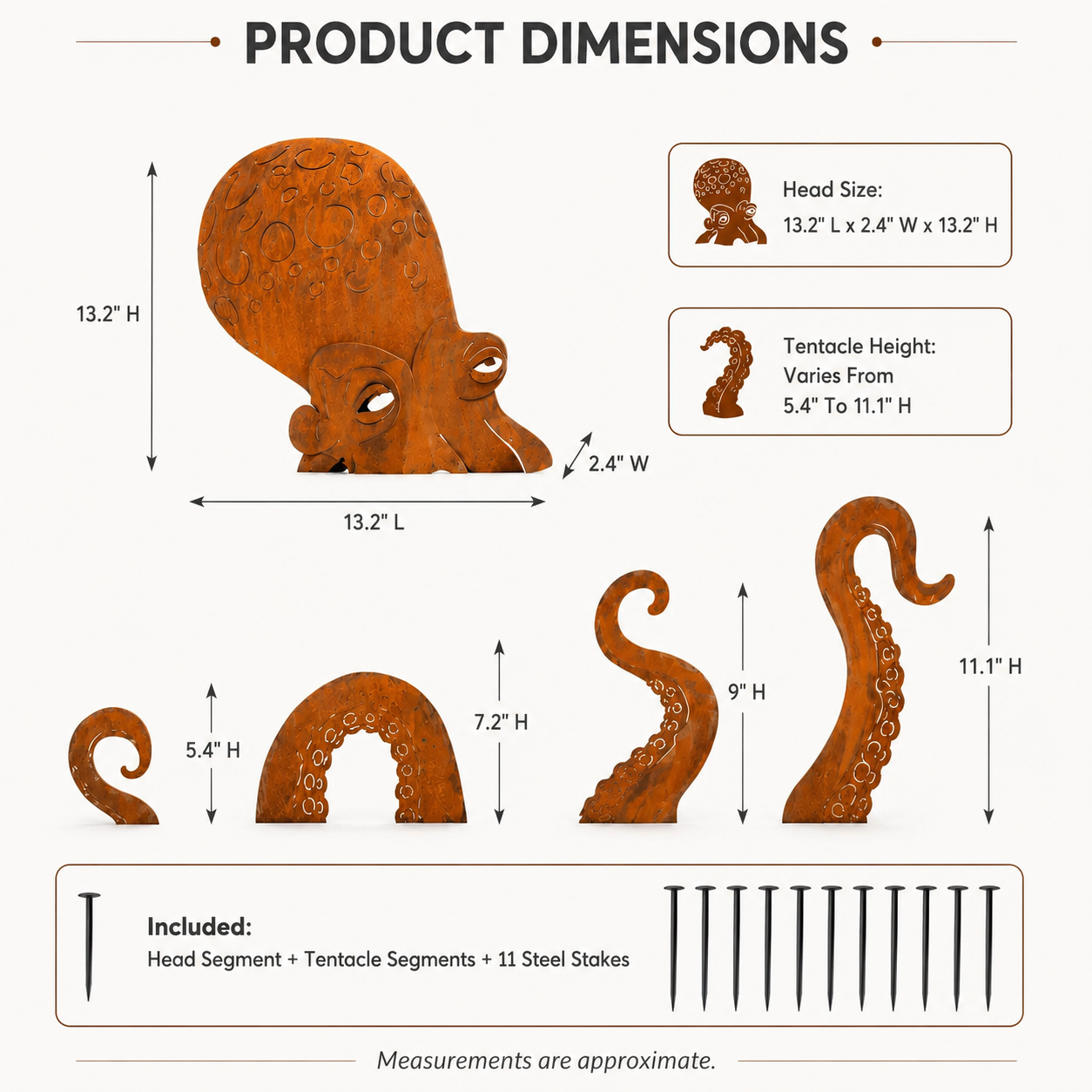 🔥2026 Hot Sale - 🐙Rust Patina Giant Squid Garden Sculpture
