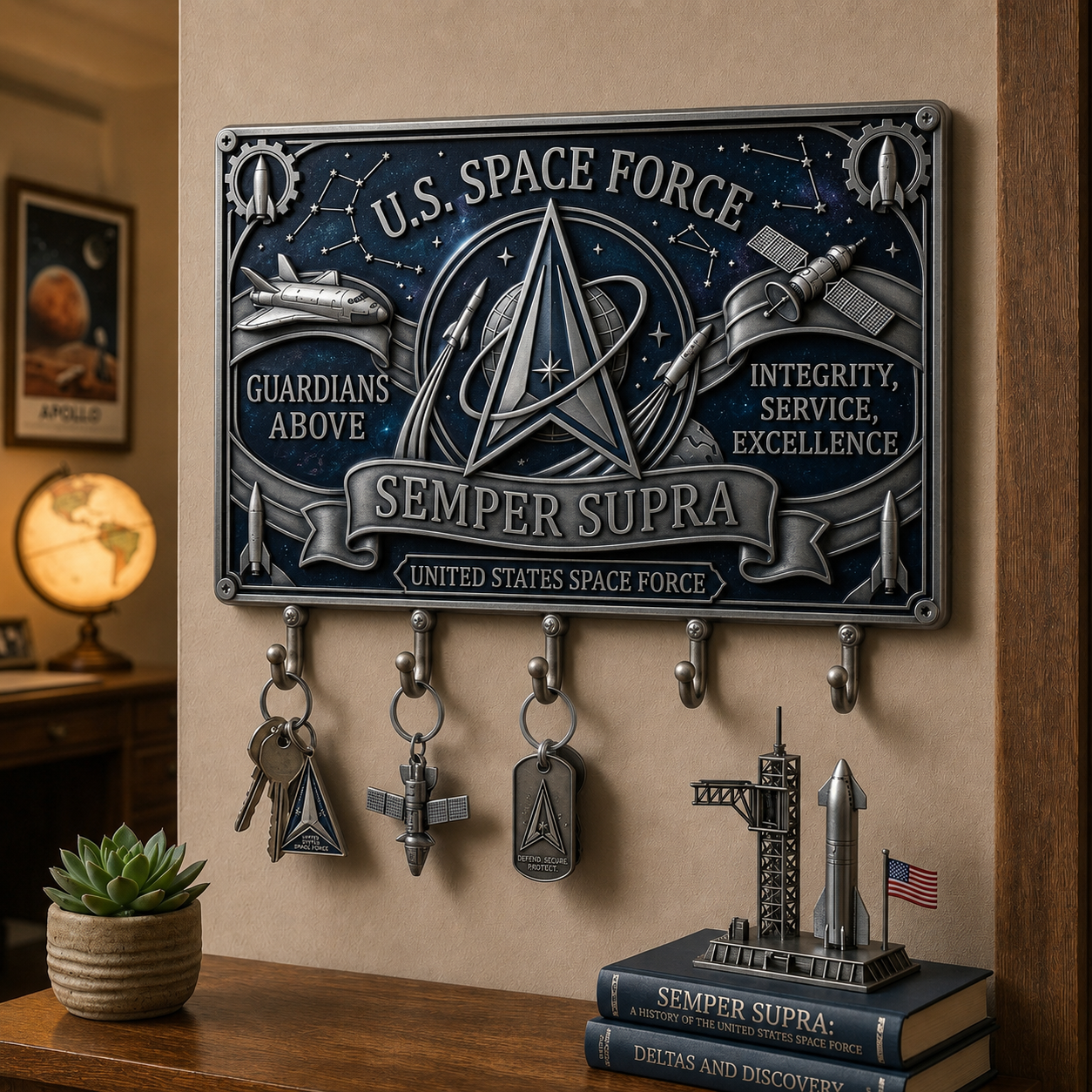 🇺🇸 U.S. Military Patriotic Wall Key Holder