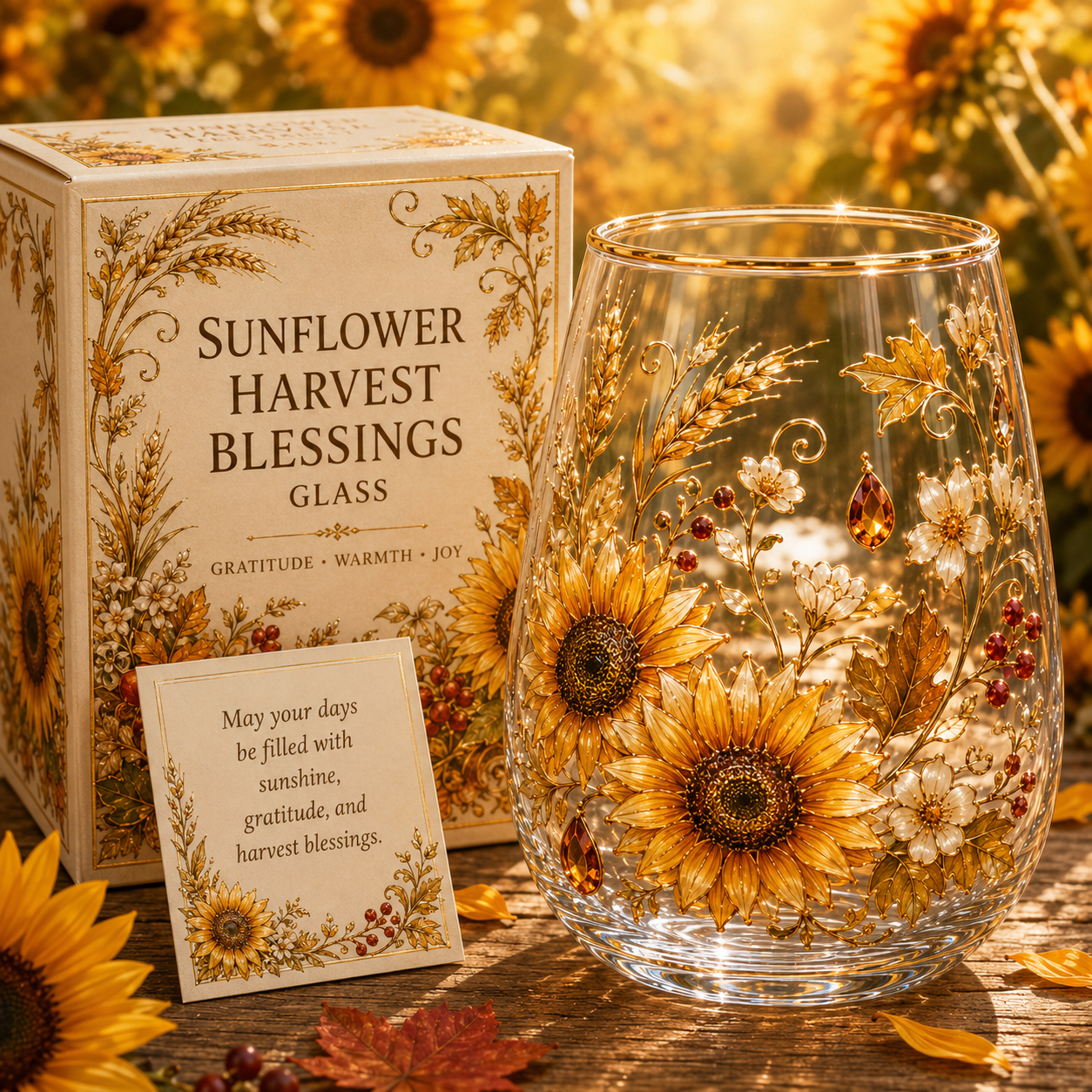 🍂 Autumn Harvest Garden Glass Cup