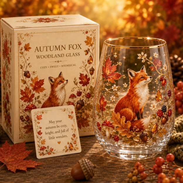 🍂 Autumn Harvest Garden Glass Cup