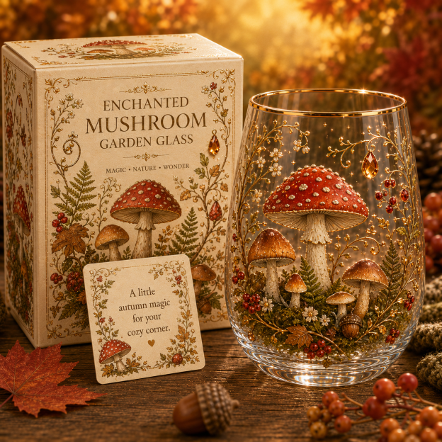 🍂 Autumn Harvest Garden Glass Cup