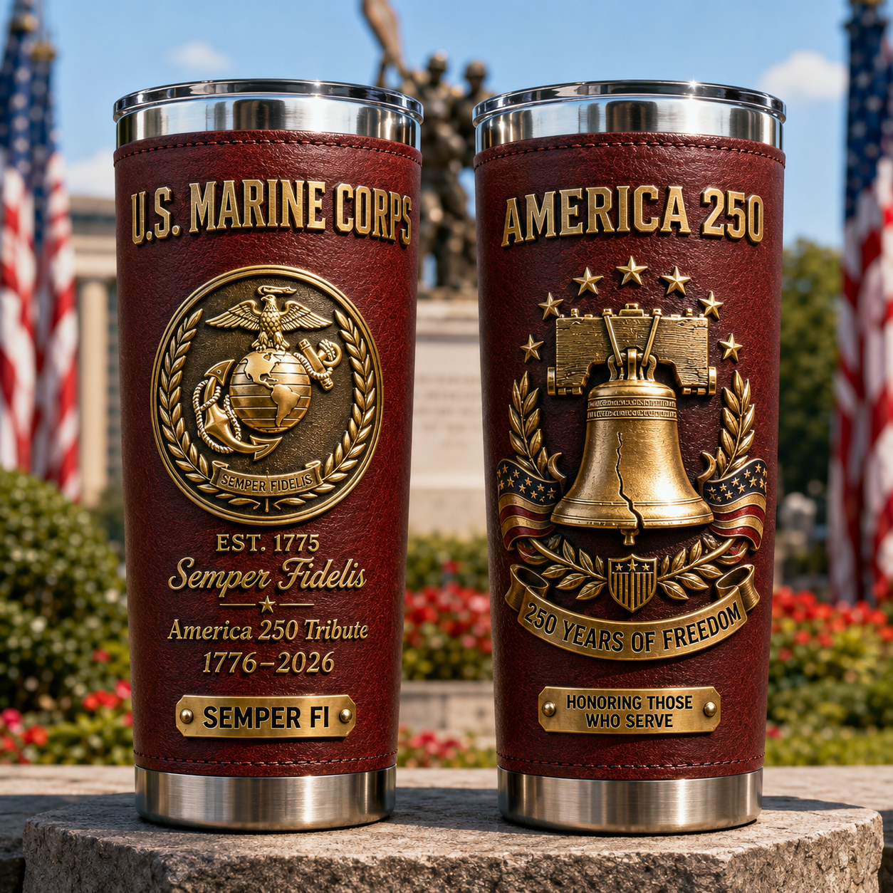 U.S. Military America 250 Tribute Tumbler Collection
