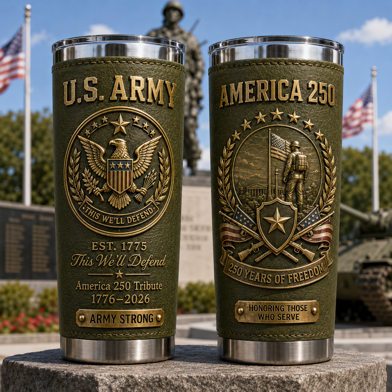 U.S. Military America 250 Tribute Tumbler Collection