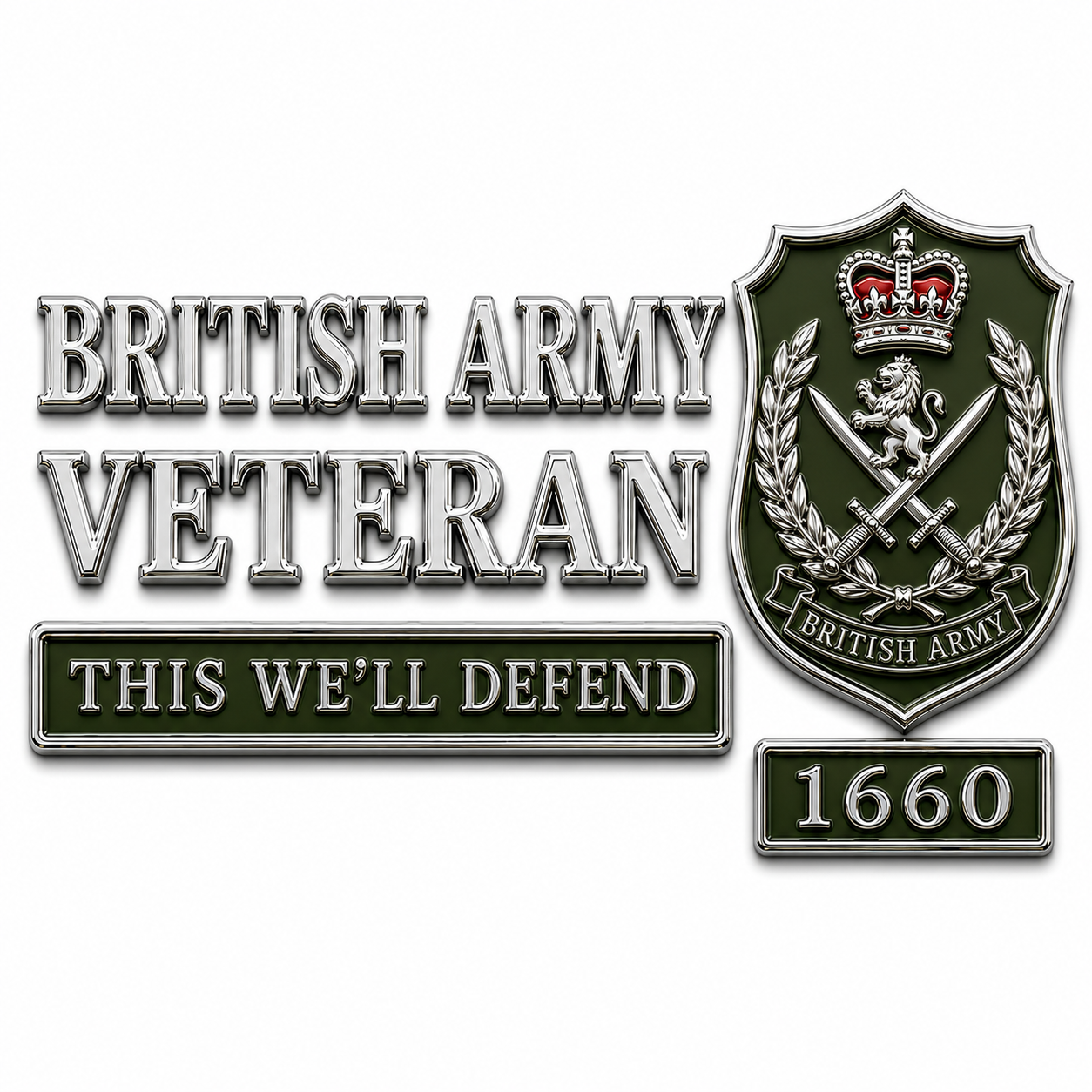🇬🇧 British Military Heritage 3D Metal Car Emblem Badge Collection