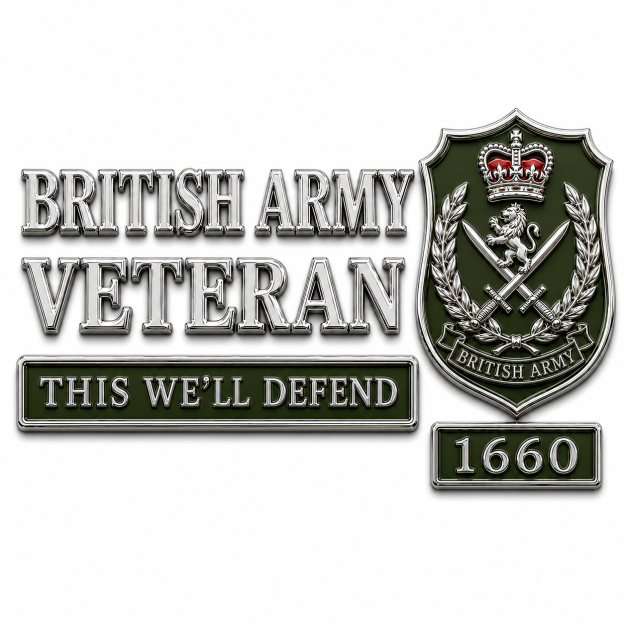 🇬🇧 British Military Heritage 3D Metal Car Emblem Badge Collection