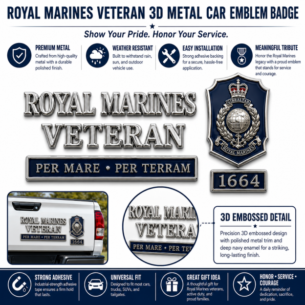🇬🇧 British Military Heritage 3D Metal Car Emblem Badge Collection