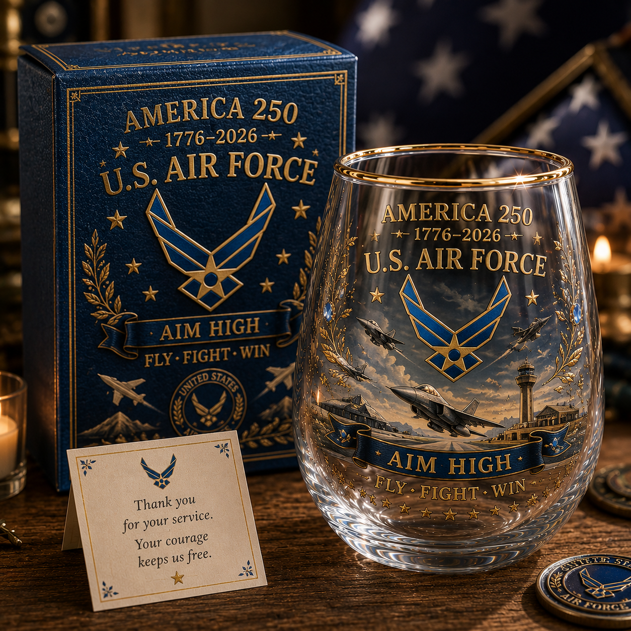 U.S. Military America 250 Tribute Glass Collection