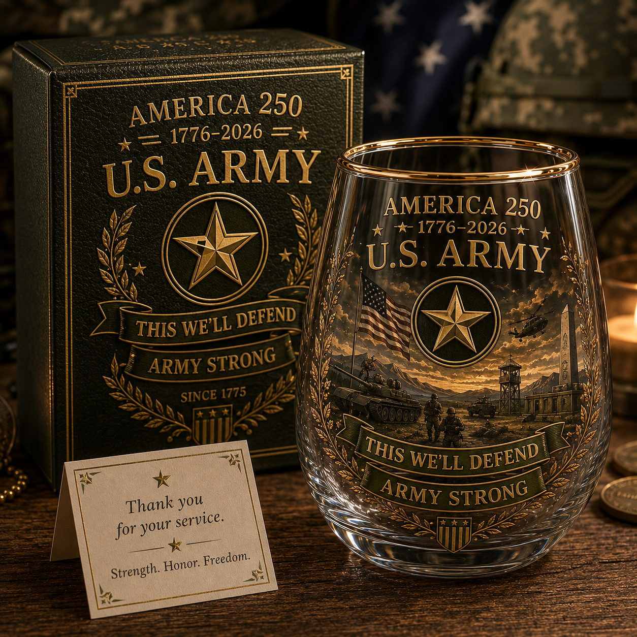 U.S. Military America 250 Tribute Glass Collection