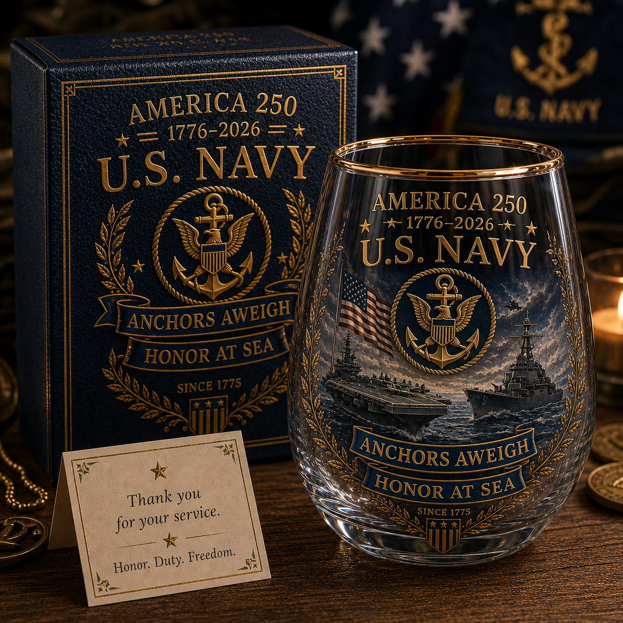 U.S. Military America 250 Tribute Glass Collection