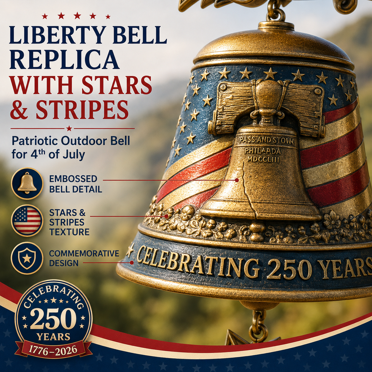 🔔🔔 Ring in the Semiquincentennial: 1776-2026 "Spirit of Liberty" Eagle Bell