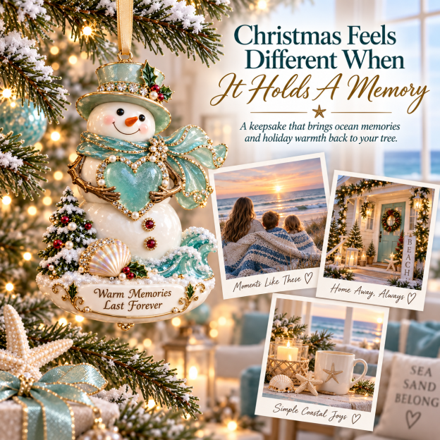 🎄Coastal Christmas Sea Glass & Shell Memory Keepsake