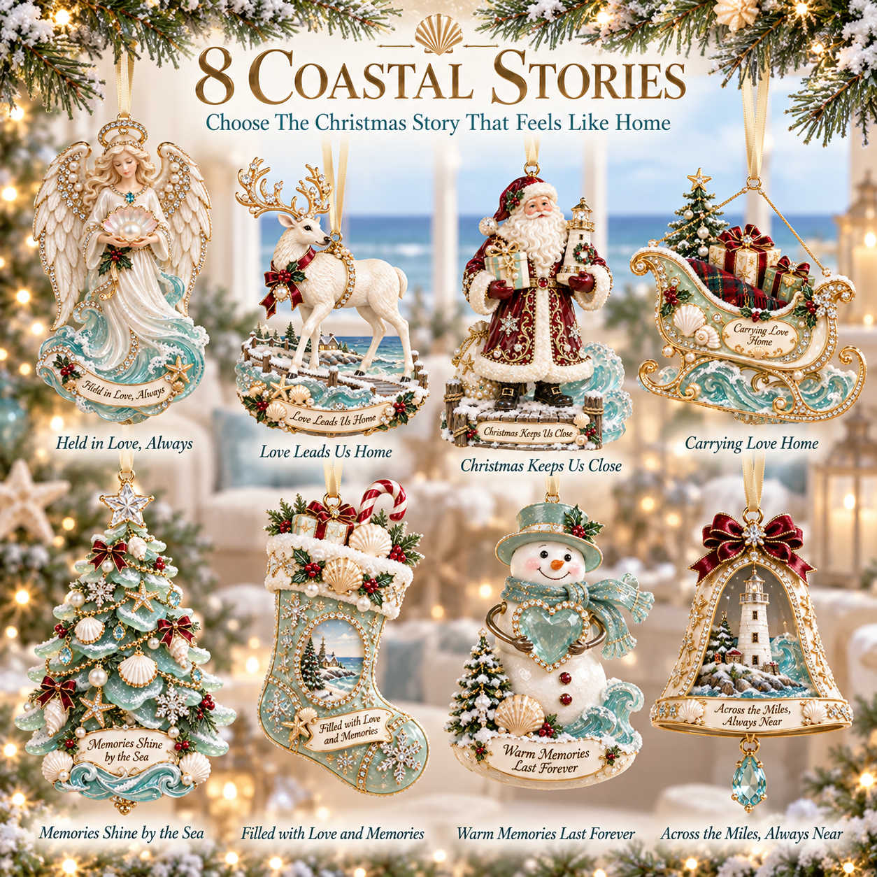 🎄Coastal Christmas Sea Glass & Shell Memory Keepsake