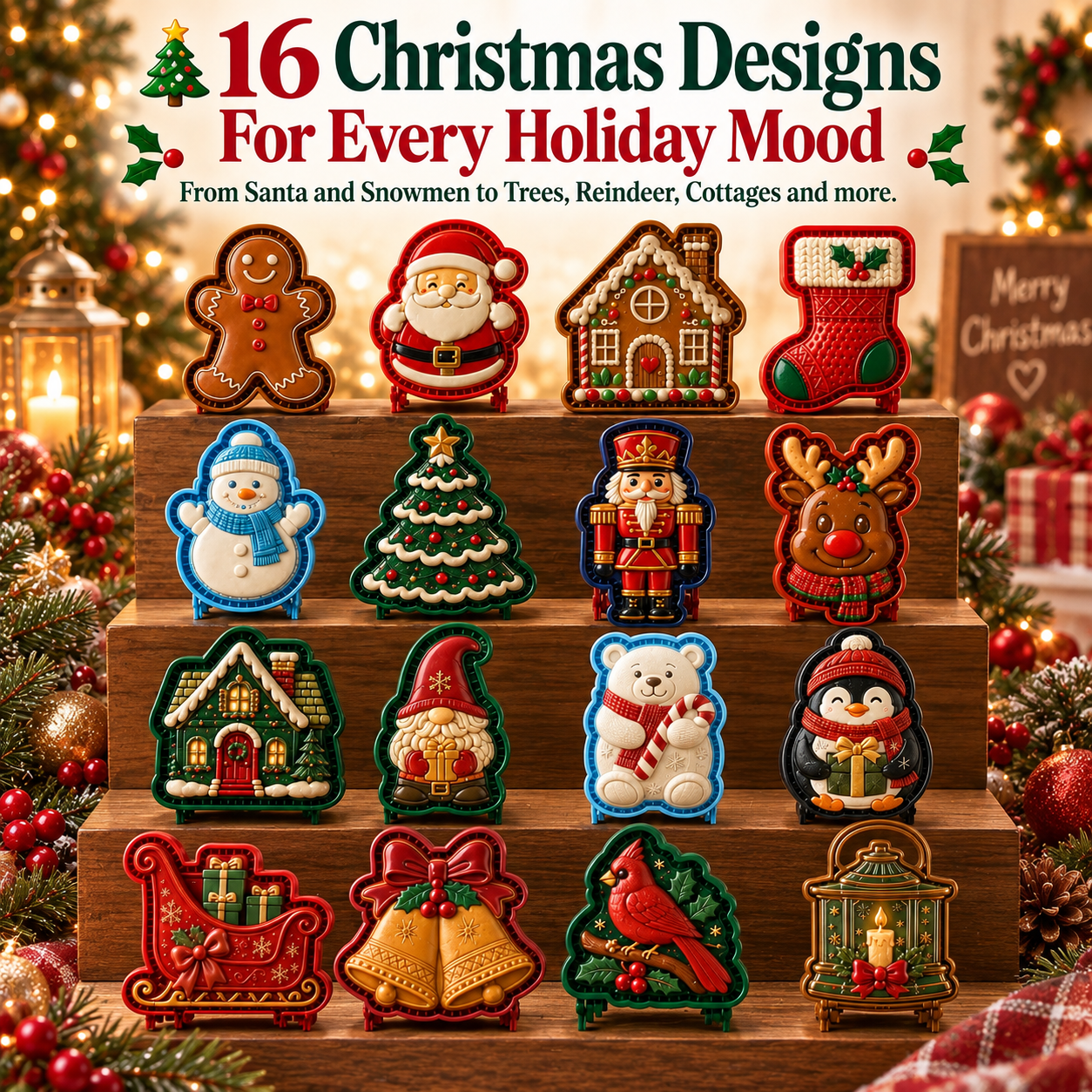 16 Christmas pie mold designs