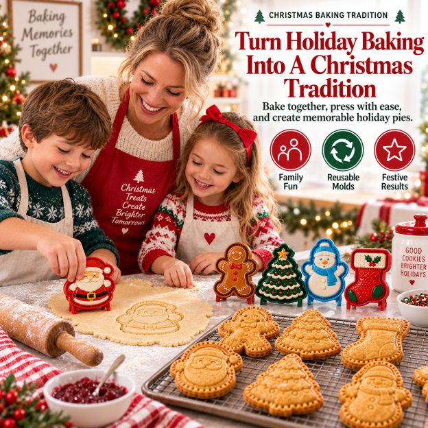 🔥Only $12.99 Last Day Promotion!✨ 🎄16-Design Christmas Mini Pie Mold Collection 🥧