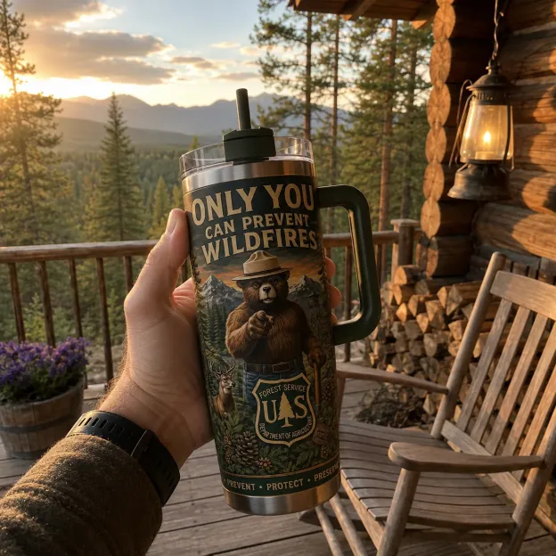 🇺🇸 Last Day Promo: 49% OFF - 🐻USFS Only You Can Prevent Wildfires Stainless Steel Tumbler🌲