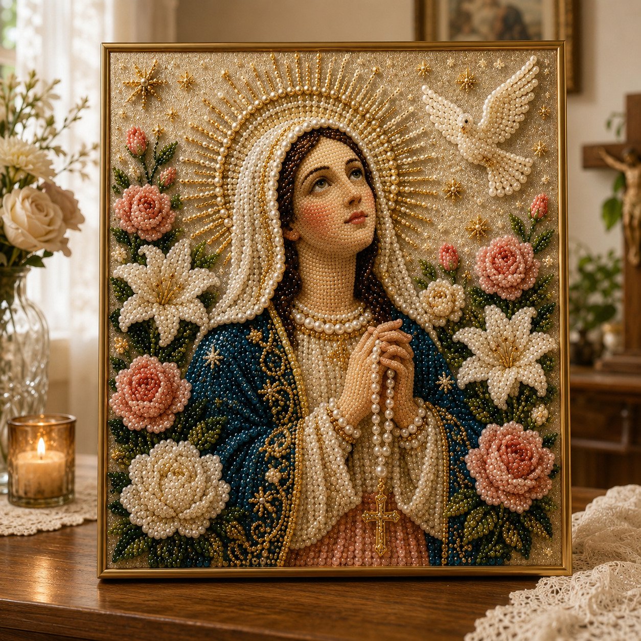 Last Day Promo: 70% OFF🙏 Divine Pearl Bead Virgin Mary Icon – A Peaceful DIY Faith Art Gift ✨