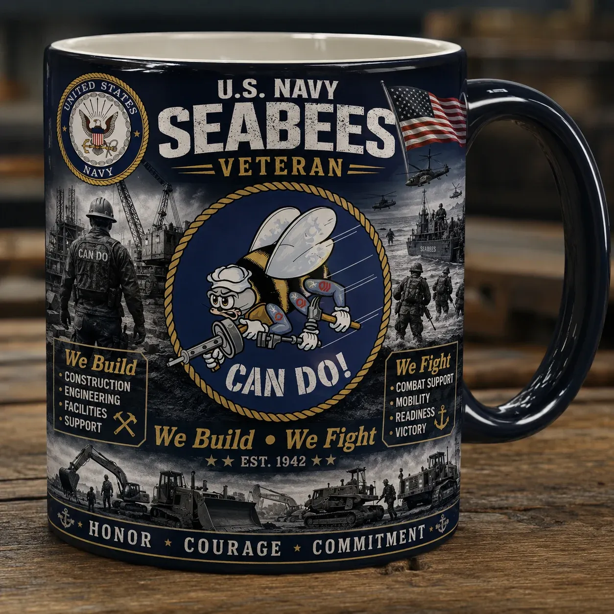 ⚓Last Day Promo: 49% OFF - 🐝U.S. Navy Seabees CAN DO! Tribute Mug