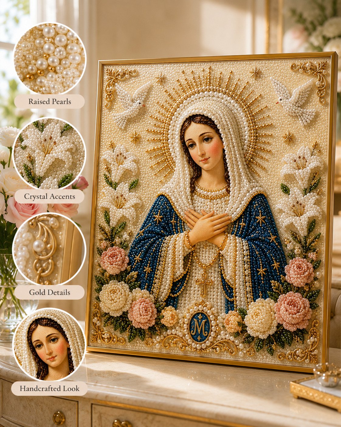Last Day Promo: 70% OFF🙏 Divine Pearl Bead Virgin Mary Icon – A Peaceful DIY Faith Art Gift ✨