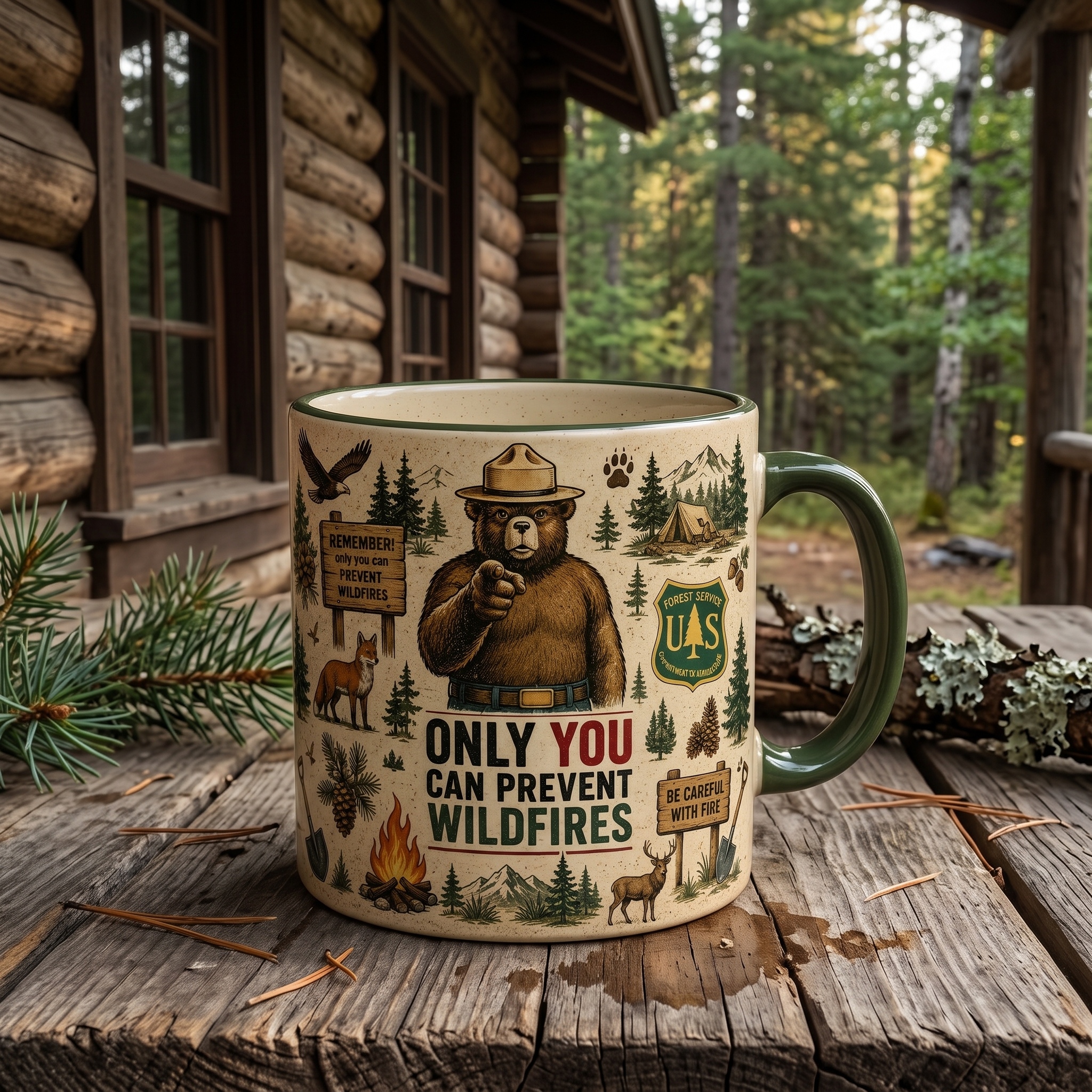 🇺🇸 Last Day Promo: 49% OFF - 🐻USFS Only You Can Prevent Wildfires Mug🌲